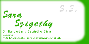 sara szigethy business card